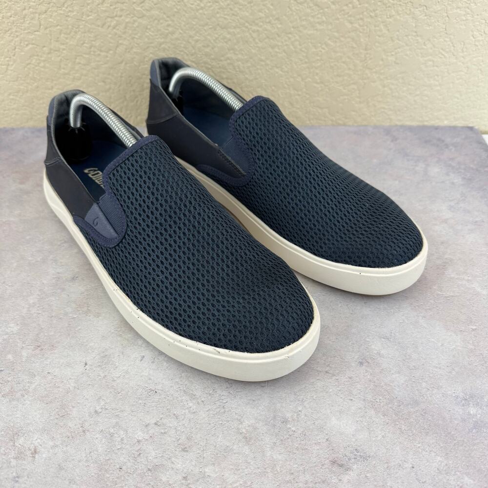 OluKai Lae'Ahi Men's Size 11.5 Slip On Blue Mesh Gum Shoes Low Top Sneakers